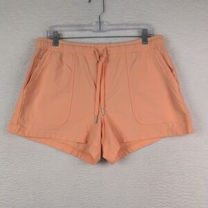 Athleta Farallon Drawstring Shorts Size Large Peach Pockets